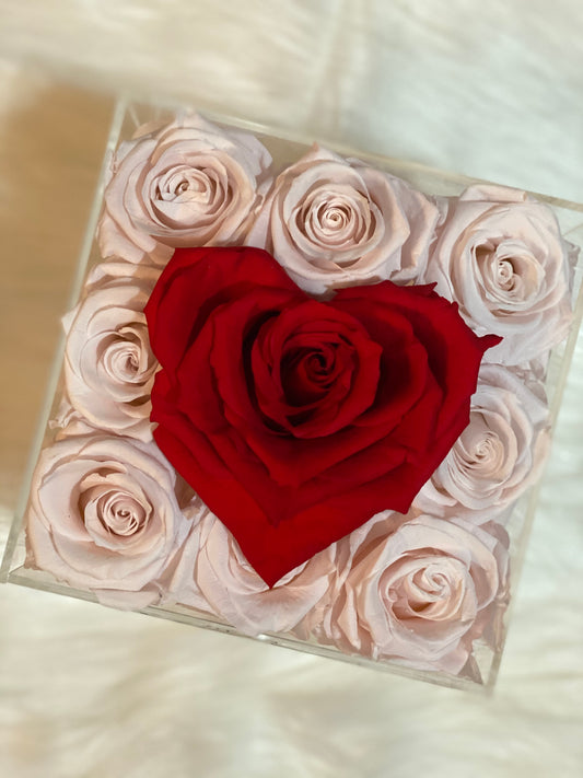 Acrylic Heart Rose Box