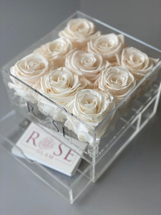Acrylic Rose Box with drawer